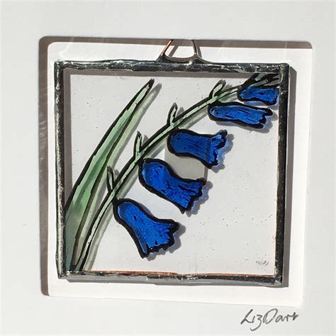 stained glass bluebell card etsy uk