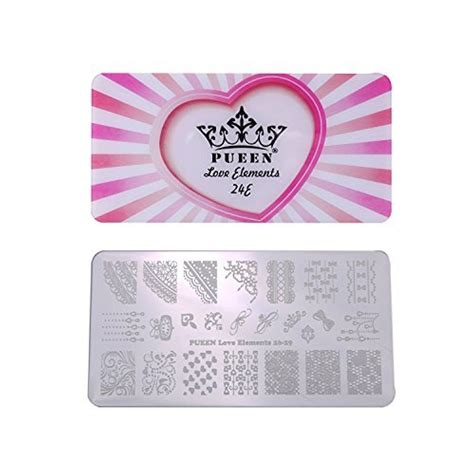 Pueen Nail Art Stamping Plate Love Elements 1 26 29 125x65mm