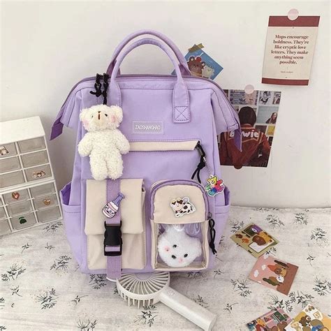 Kawaii Harajuku Backpack Kawaii Clothing Harajuku Bags Cute Etsy In 2021 Purple Backpack