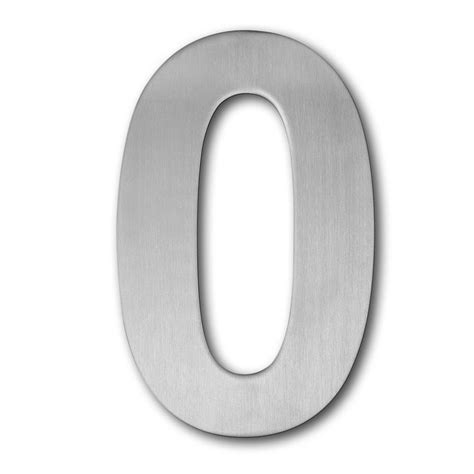 Qt Home Decor 6 In Brushed Stainless Steel Floating Modern Number 0