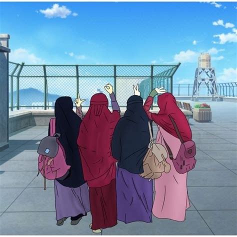 100 gambar kartun muslim cantik keren dan lengkap syahrulanam. Kartun Muslimah 4 Sahabat Bercadar | Jilbab Gallery