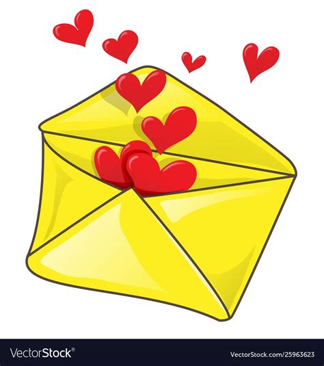 Romantic Envelope With Many Heart Clip Art Vector Image On Vectorstock