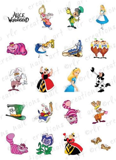 Alice in wonderland is one of the most popular storylines in the disney world. 20 Nail Decals Disney ALICE IN WONDERLAND Themed ...