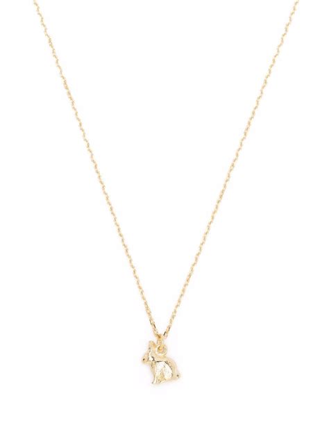 Alex Monroe 18kt Yellow Gold Teeny Tiny Rabbit Pendant Necklace ModeSens
