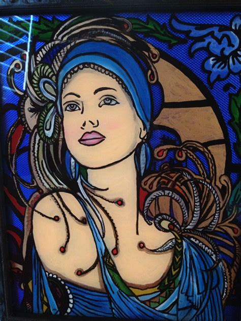 Art Deco Reverse Glass Painting I Made Glass Painting Glass Mosaic