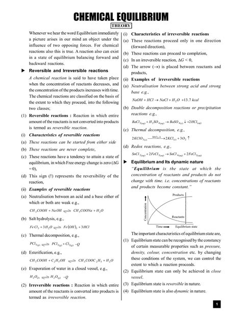 Chemical Equilibrium Short Notes For Class 11 Jee And Neet