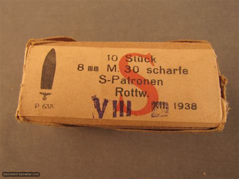 German 10 Rnd Box 8x56r Austrianhungarian 1938 Date Ammo