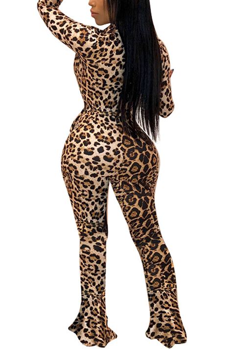 Wholesale Leopard Print Fashion Sexy Adult Twilled Satin Leopard With Belt Turndown Collar Boot