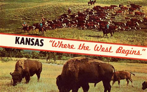 Vintage Postcard Kansas Where The West Begins