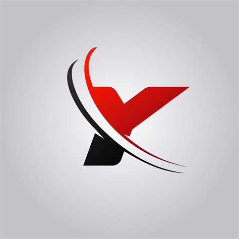 Initial Y Letter Logo With Swoosh Colored Red And Black 587903 Vector