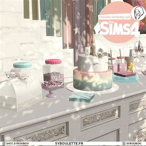 Unicorn Birthday Cc Sims 4 Syboulette Custom Content For The Sims 4