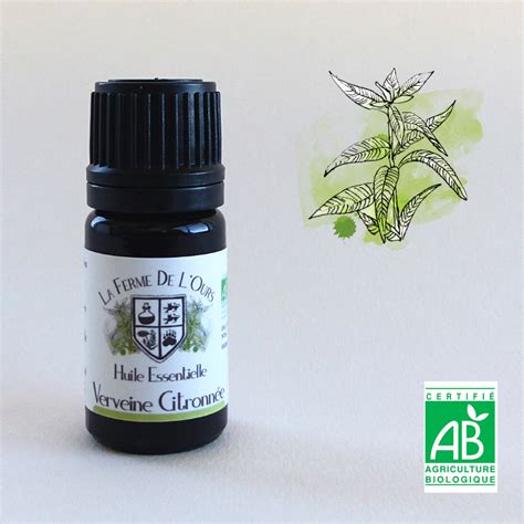 Huile Essentielle Bio Verveine Citronnée La Ferme De Lours