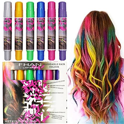 If i want to switch my hair color this is my go to method. SOOKOO 6 Color Hair Chalk Set, Metallic Glitter Temporary ...