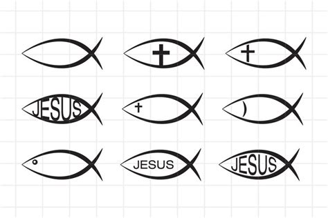 Jesus Fish Svg Ichthys Christian Fish Cut File