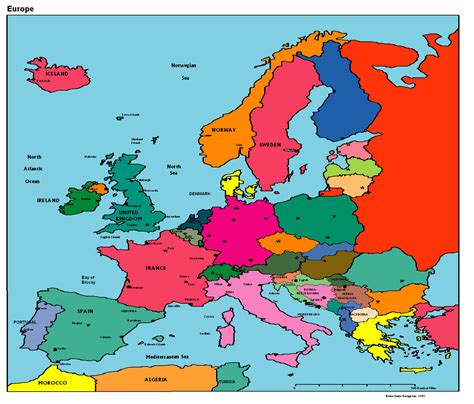 Political Map Of Europe With Countries Map