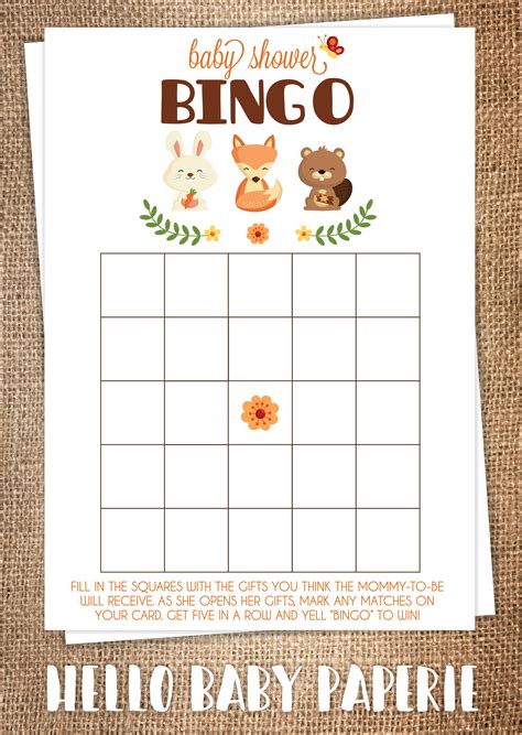Free Printable Bingo Cards Free Baby Shower Printable