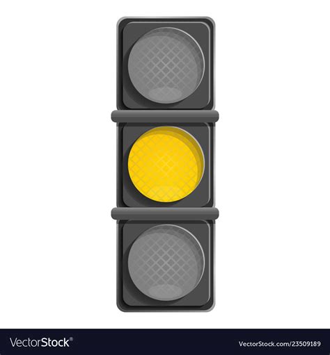 City Yellow Traffic Light Icon Cartoon Style Vector Image