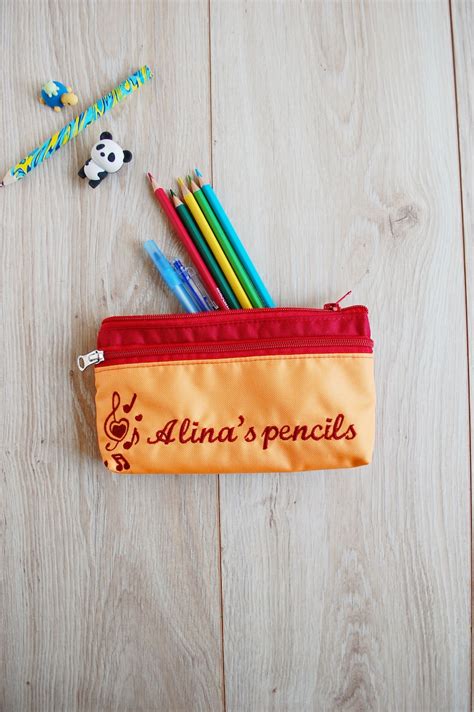 Personalized Pen Pencil Case For Girls Zipper Embroidered Etsy