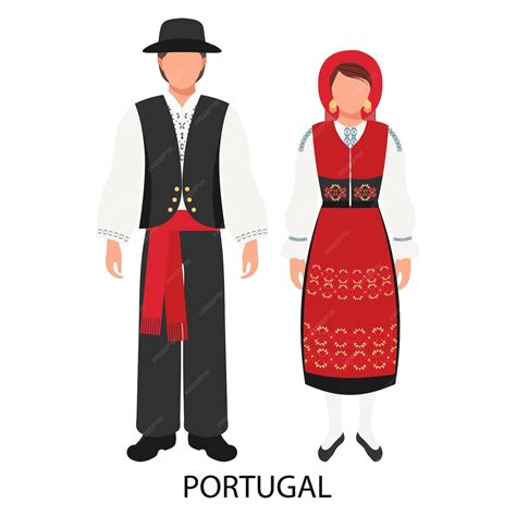 Premium Vector A Man And A Woman In Portuguese Folk Costumes Culture And Traditions Of