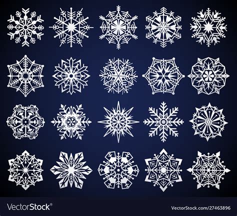 Snowflake Winter Christmas Snow Crystal Elements Vector Image