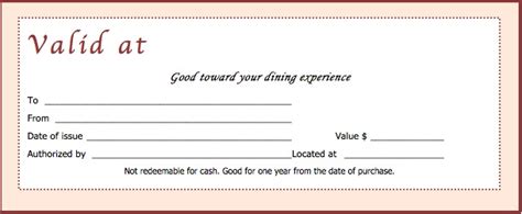 Download Restaurant Gift Certificate Templates WikiDownload