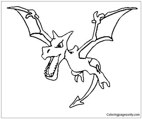 Aerodactyl Pokemon Coloring Pages Pokemon Characters Coloring Pages