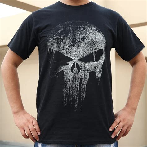 The Punisher Skull Men Print Marvel Comics Clothes Hip Hop Style Summer T Shirt Own Design T