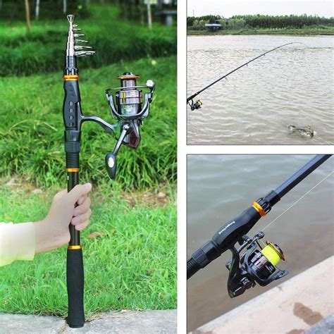 Sougayilang Fishing Rod Reel Combos Collapsible Telescopic Fishing Pole With Spinning Reel Kit