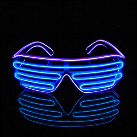 pinfox shutter el wire neon rave glasses flashing led sunglasses light up costumes for 80s edm