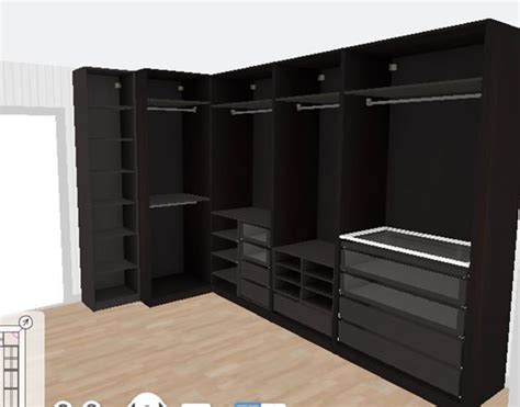 Keep your closet clean and tidy with our collection of pax wardrobe systems without doors, featured in a wide selection of colors, styles, and sizes. IKEA 3D rendering of new walk-in closet from spare bedroom ...