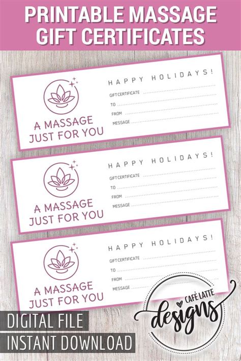 Make your own massage therapist business card design! Massage Gift Certificate, Gift Certificate Printable, Gift ...