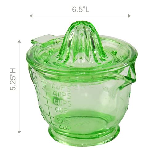 Vintage Hazel Atlas Vaseline Glass Measuring Cup Ounces Town Green