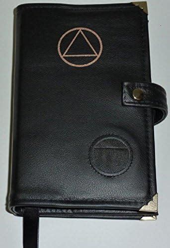 Black Leather Double Aa Alcoholics Anonymous Big Book And 12