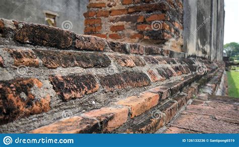 Red Old Worn Brick Wall Texture Background Vintage Effect
