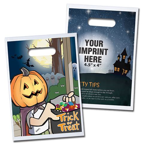 Full Color Halloween Trick Or Treat Bag With Pumpkin Head