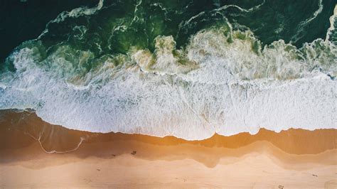 Drone Aerial Photo Of Ocean Waves Foam Image Free Stock Photo
