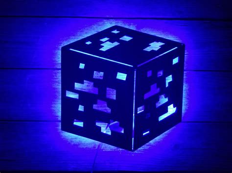 Minecraft Diamond Ore Wall Night Light Wall Art Mine Craft Etsy