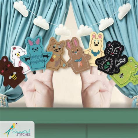 Oesd Scissortail Stitches Finger Puppet Pals Embroidery Designs Cd