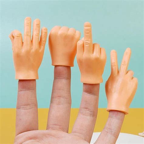 Mini Rubber Finger Hands Puppets Little Finger Props Gag Ts For