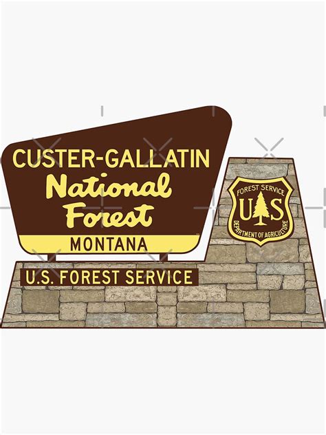 Custer Gallatin National Forest Montana Sign Sticker For Sale By