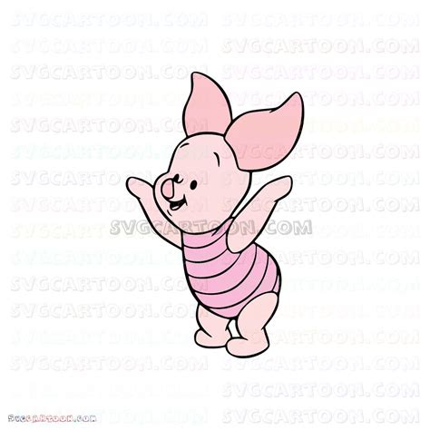 Baby Piglet Cheering Winnie The Pooh Svg Dxf Eps Pdf Png Winnie The
