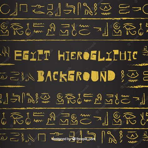 Premium Vector Ancient Egypt Hieroglyphics Background With Flat Design