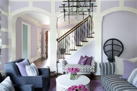 Stairs not only need to be located in an appropriate location, but they must be comfortable to use and safe for their users. Staircase in Spacious Lavender Great Room | HGTV