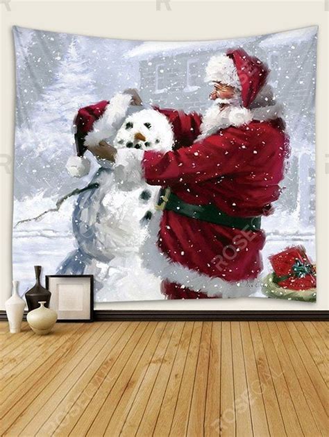 Christmas Santa Claus Snowman Wall Tapestry Christmas Material Wall