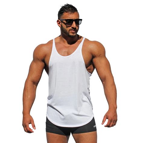 Bodybuilding Stringer Tank Tops Men Blank Vest Solid Color Gyms Singlets Fitness Undershirt Men