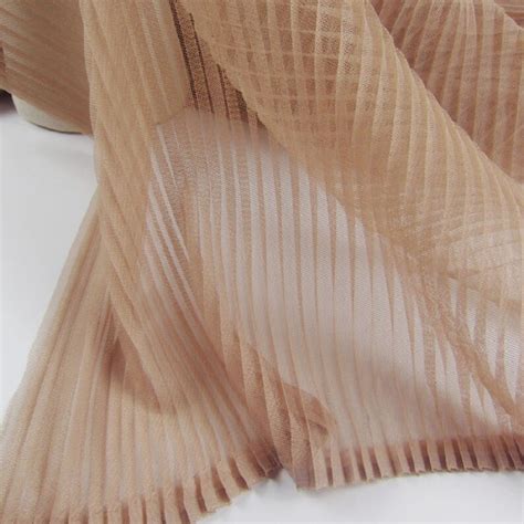 Nude Tan Pleated Tulle Panel Tulle Mesh Vertical Crease Etsy