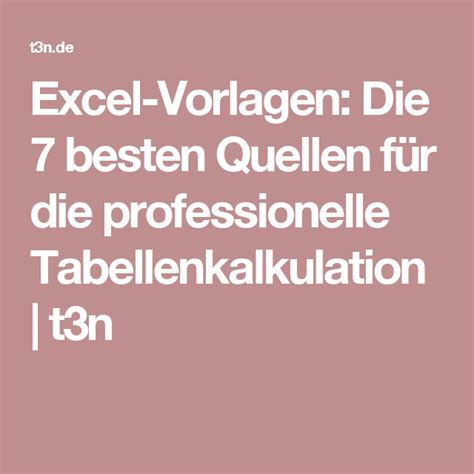 Excel Vorlagen Die 7 Besten Quellen Für Die Professionelle