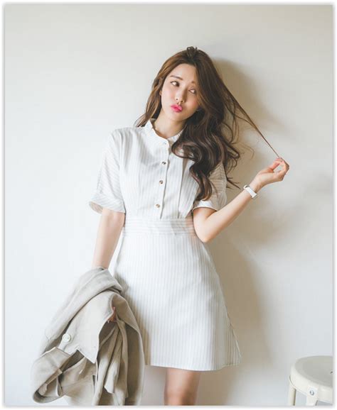All Korean Fashion Items Up To 70 Off Eranzi Half Placket Striped