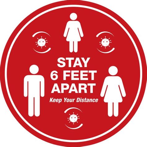 Stay 6 Feet Apart Keep Your Distance Floor Decal Plum Grove