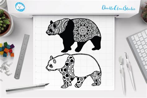 Panda Mandala Svg Cut Files Panda Mandala Clipart By Doodle Cloud